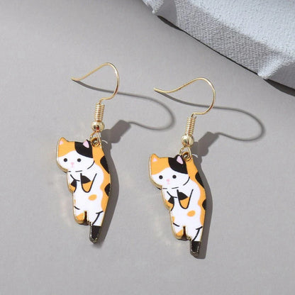 1 Pair Cute Kitten Drop Hook Earrings