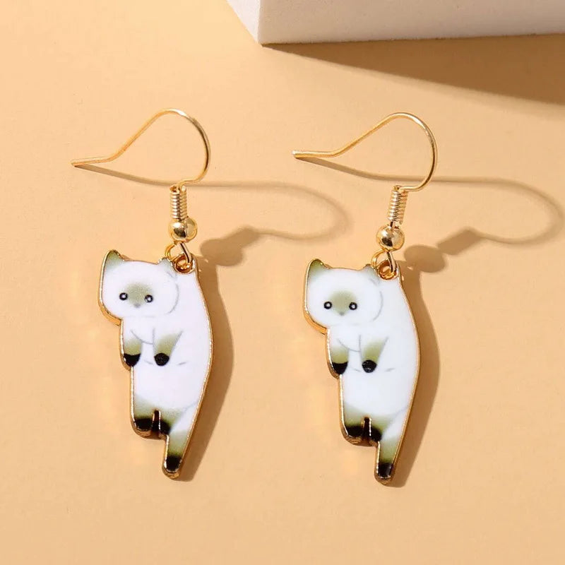 1 Pair Cute Kitten Drop Hook Earrings