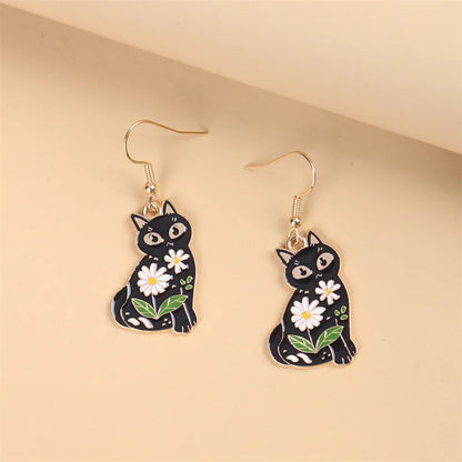 1 Pair Cute Kitten Drop Hook Earrings