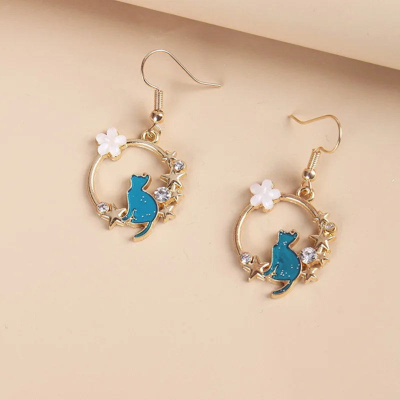 1 Pair Cute Kitten Drop Hook Earrings