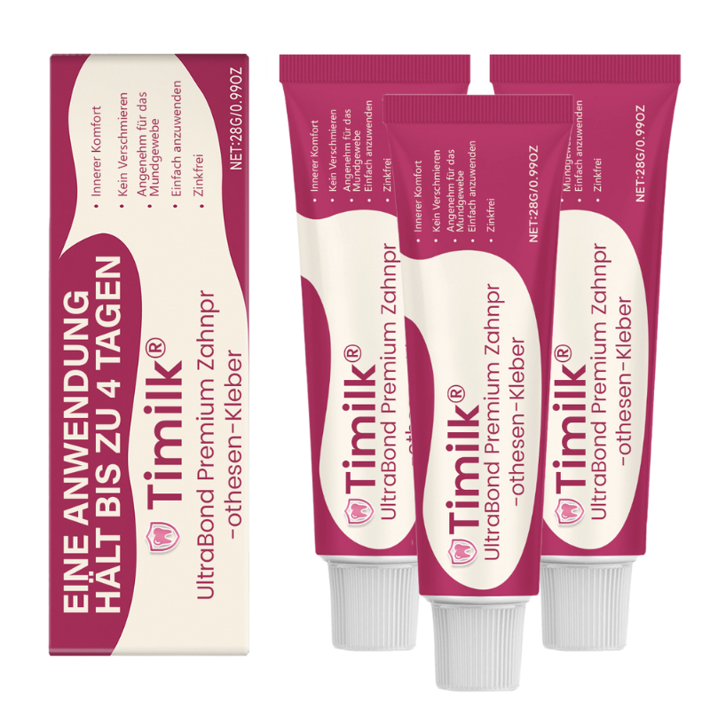 🔥Timilk® UltraBond Premium Denture Adhesive 🔥 FDA Certified (Clinically Proven 4-Day Hold for Secure, Comfortable & Zinc-Free Denture Fit 🦷)