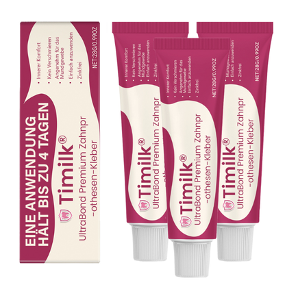 🔥Timilk® UltraBond Premium Denture Adhesive 🔥 FDA Certified (Clinically Proven 4-Day Hold for Secure, Comfortable & Zinc-Free Denture Fit 🦷)