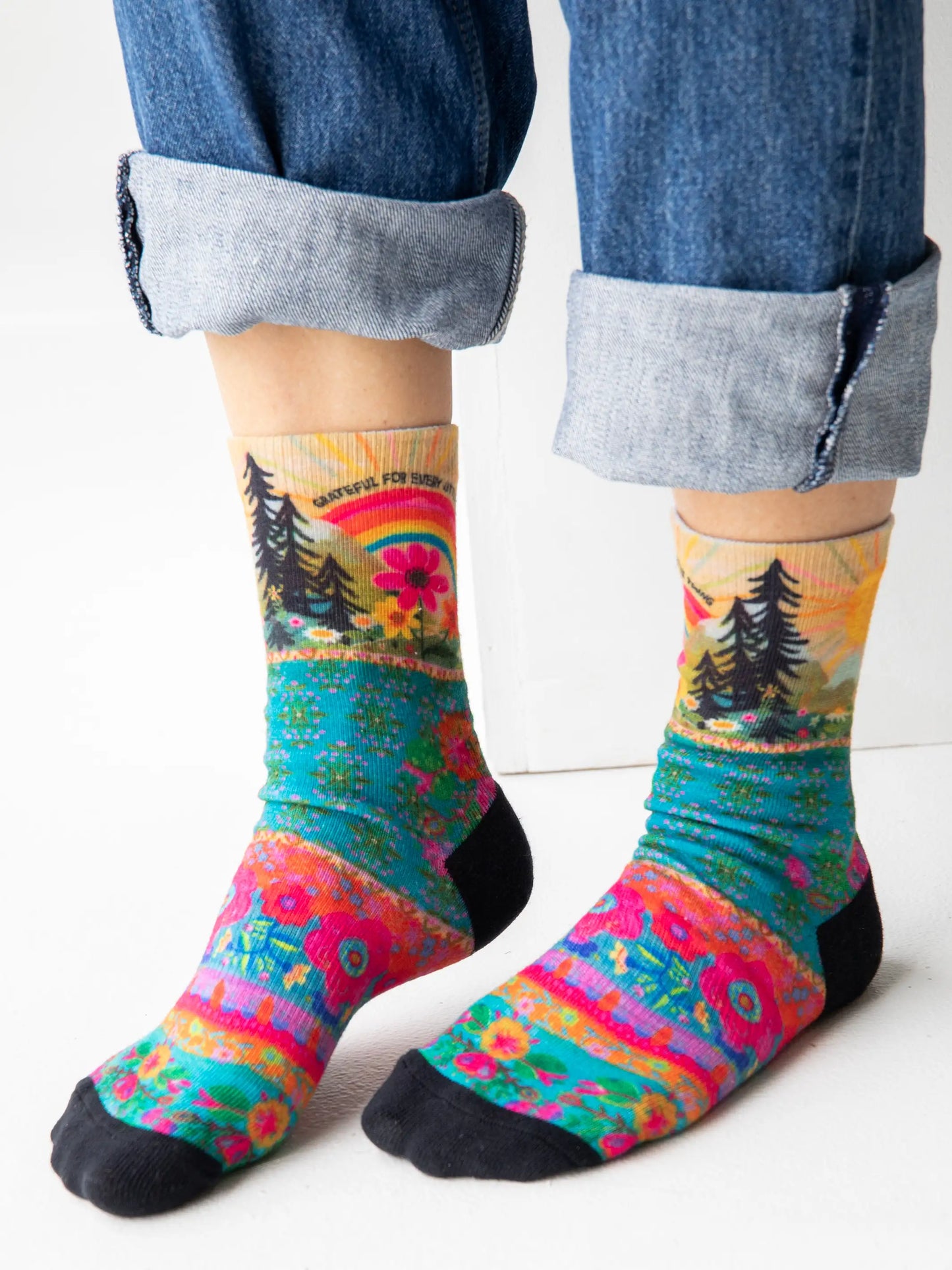 Printed Weekend Sock Set, Set of 2 - Grateful