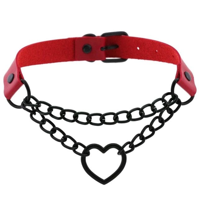 Black Heart Chain Choker