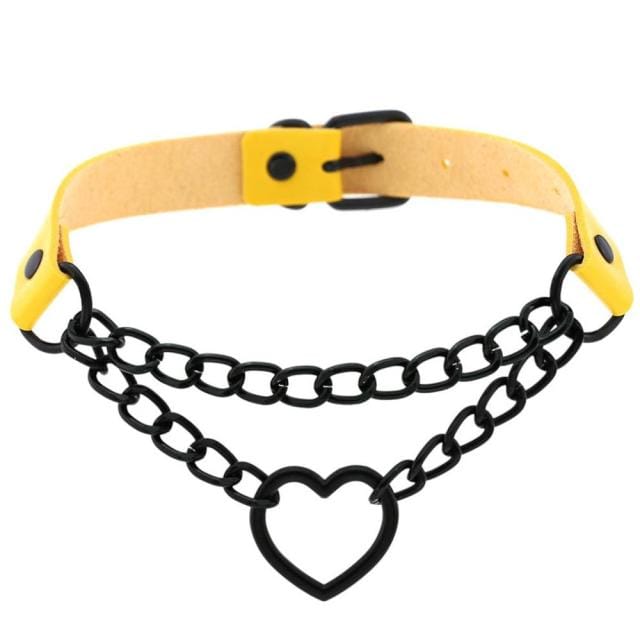 Black Heart Chain Choker