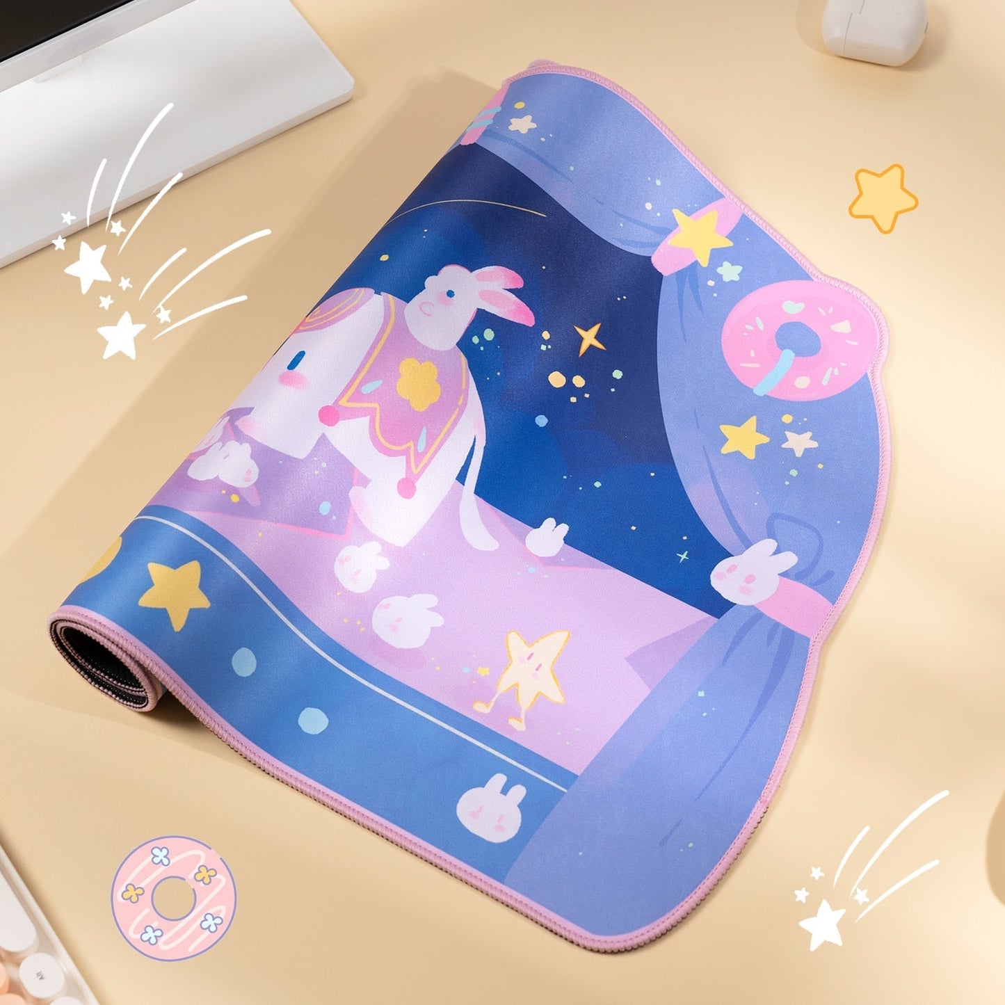 Bunny Circus Moon Extra Large Desk Mouse Pad
