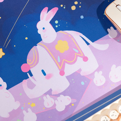 Bunny Circus Moon Extra Large Desk Mouse Pad