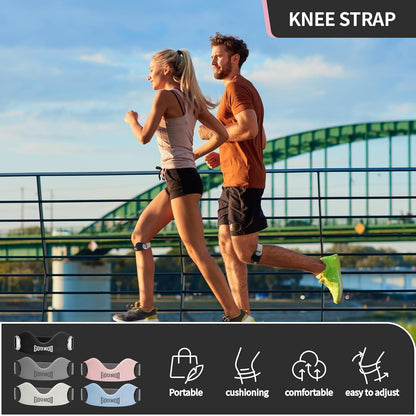 Patellar Support Strap For Knee Pain and Tendonitis (2 Straps Included)