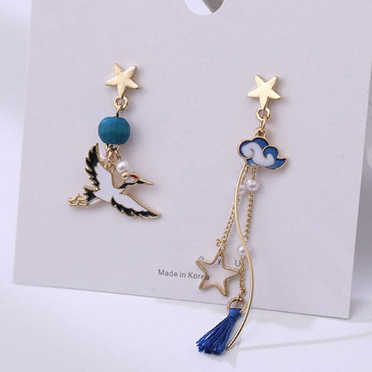 Lucky Bird Blue Earrings